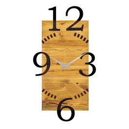 Wallity Reloj de pared decorativo de madera Nogal y negro